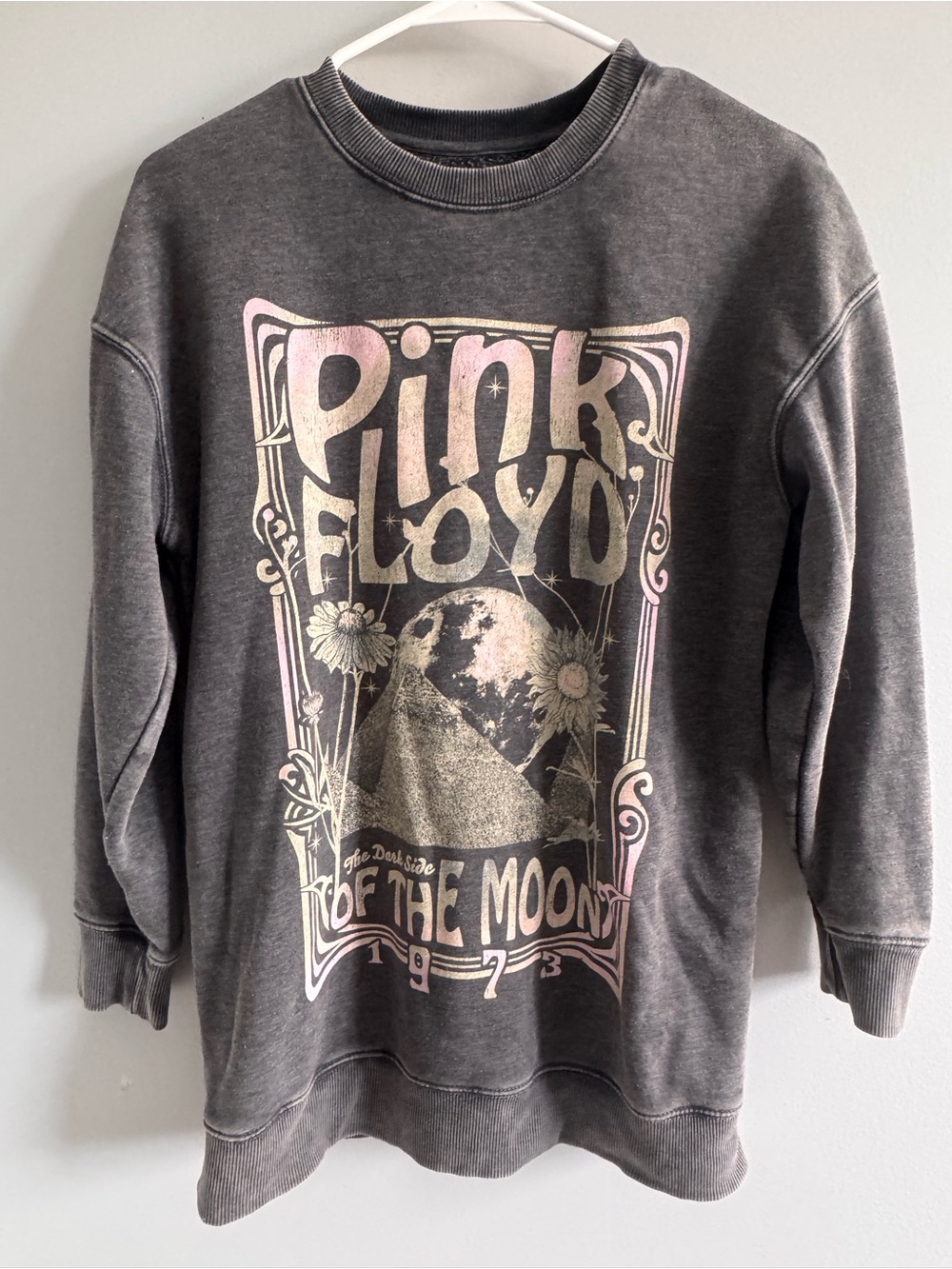 Pink Floyd Dark Side of the Moon Graphic Sweatshirt XL Washed Black